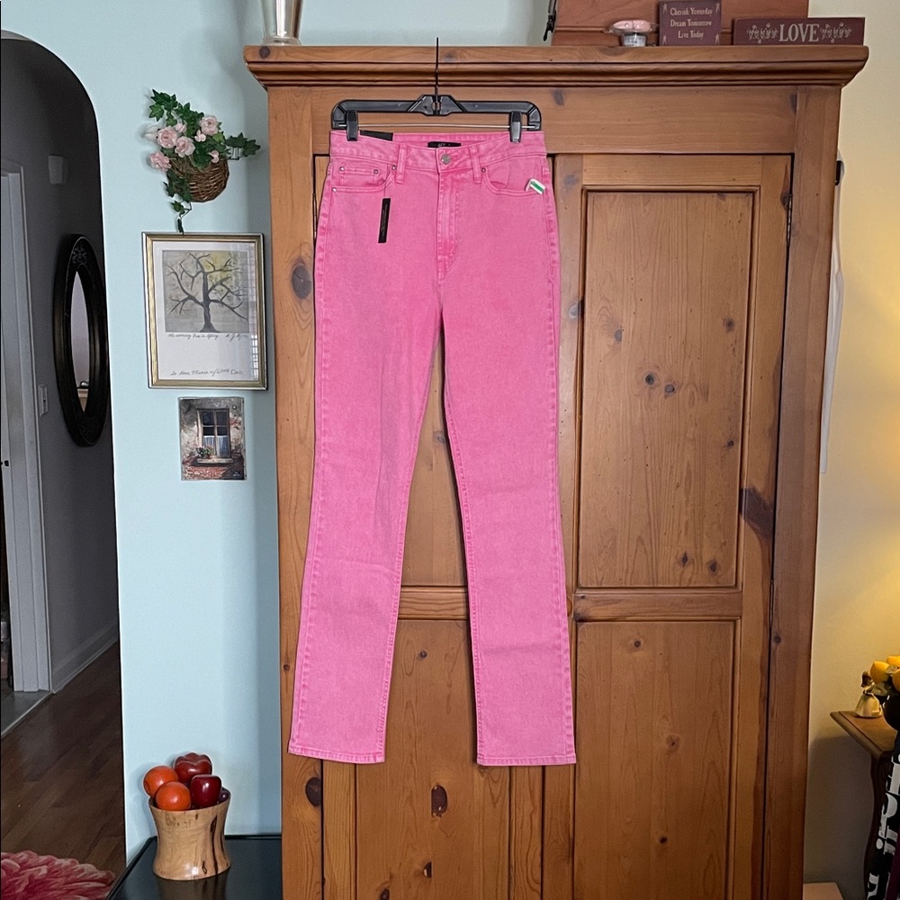 AFRM Bright Pink Straight Leg Jeans
